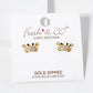 18k Gold Dipped CZ Pave Crab Stud Earrings