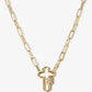 18k Gold Dipped CZ Pave Cross Pendant Chain Necklace