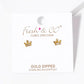 18k Gold Dipped CZ Pave Crown Stud Earrings