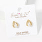 18k Gold Dipped CZ Pave Curved Teardrop Stud Earrings