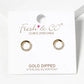 18k Gold Dipped CZ Pave Delicate Circle Post Stud Earrings