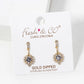18k Gold Dipped CZ Pave Delicate Dangle Post Earrings