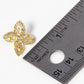 18k Gold Dipped CZ Pave Designer Inspired Flower Stud Earrings