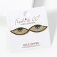 18k Gold Dipped CZ Pave Evil Eye Spiritual Stud Earrings