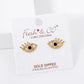 18k Gold Dipped CZ Pave Evil Eye Stud Earrings