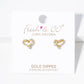 18k Gold Dipped CZ Pave Heart Post Stud Earrings