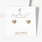 18k Gold Dipped CZ Pave Heart Post Stud Earrings