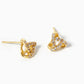 White Gold Dipped CZ Pave Impossible Triangle Stud Earrings