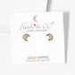 18k Gold Dipped CZ Pave Moon Post Stud Earrings