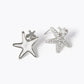 18k Gold Dipped CZ Pave Mother Of Pearl Asymmetric Brass Starfish Stud Earrings