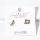 18k Gold Dipped CZ Pave Musical Notes Post Stud Earrings