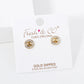 18k Gold Dipped CZ Pave Peace Sign Stud Earrings