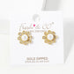 18k Gold Dipped CZ Pave Pearl Flower Stud Earrings