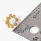 18k Gold Dipped CZ Pave Pearl Flower Stud Earrings
