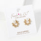 18k Gold Dipped CZ Pave Pearl Wreath Stud Earrings