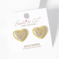 18k Gold Dipped CZ Pave Puffy Heart Stud Earrings
