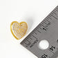 18k Gold Dipped CZ Pave Puffy Heart Stud Earrings