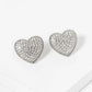 18k Gold Dipped CZ Pave Puffy Heart Stud Earrings