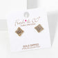 18k Gold Dipped CZ Pave Rhombus Shape Stud Earrings