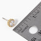 18k Gold Dipped CZ Pave Round Stud Earrings