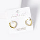 18k Gold Dipped CZ Pave Rounded Triangle Shape 15mm Huggie Hoop Earrings