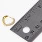 18k Gold Dipped CZ Pave Rounded Triangle Shape 15mm Huggie Hoop Earrings