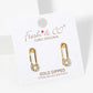 18k Gold Dipped CZ Pave Safety Pin Stud Earrings