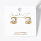 18k Gold Dipped CZ Pave Shell With Pearls Stud Earrings