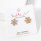 18k Gold Dipped CZ Pave Snowflake Stud Earrings