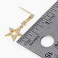 18k Gold Dipped CZ Pave Star And Moon Drop Dangle Post Earrings