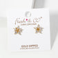 18k Gold Dipped CZ Pave Star Stud Earrings