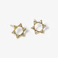 White Gold Dipped CZ Pave Star Of David Stud Earrings