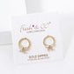 18k Gold Dipped CZ Pave Wreath Stud Earrings