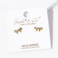 18k Gold Dipped CZ Ribbon Bow Stud Earrings
