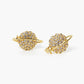 White Gold Dipped CZ Pave Saturn Post Stud Earrings
