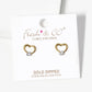 18k Gold Dipped CZ Stone Delicate Heart Post Stud Earrings