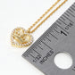 18k Gold Dipped Crown In CZ Pave MOP Heart Pendant Necklace