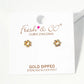 18k Gold Dipped Dainty 6 CZ Stones Post Stud Earrings