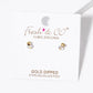 18k Gold Dipped Dainty CZ Stone Heart Stud Earrings