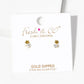 18k Gold Dipped Delicate CZ Double Stars Post Stud Earrings
