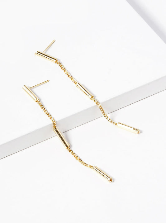 18k Gold Dipped Delicate Chain Drop Earrings