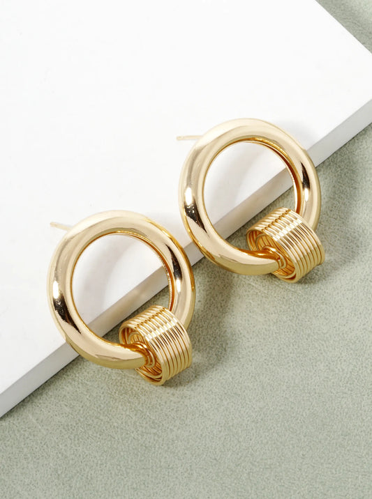 18k Gold Dipped Door Knocker Post Earrings