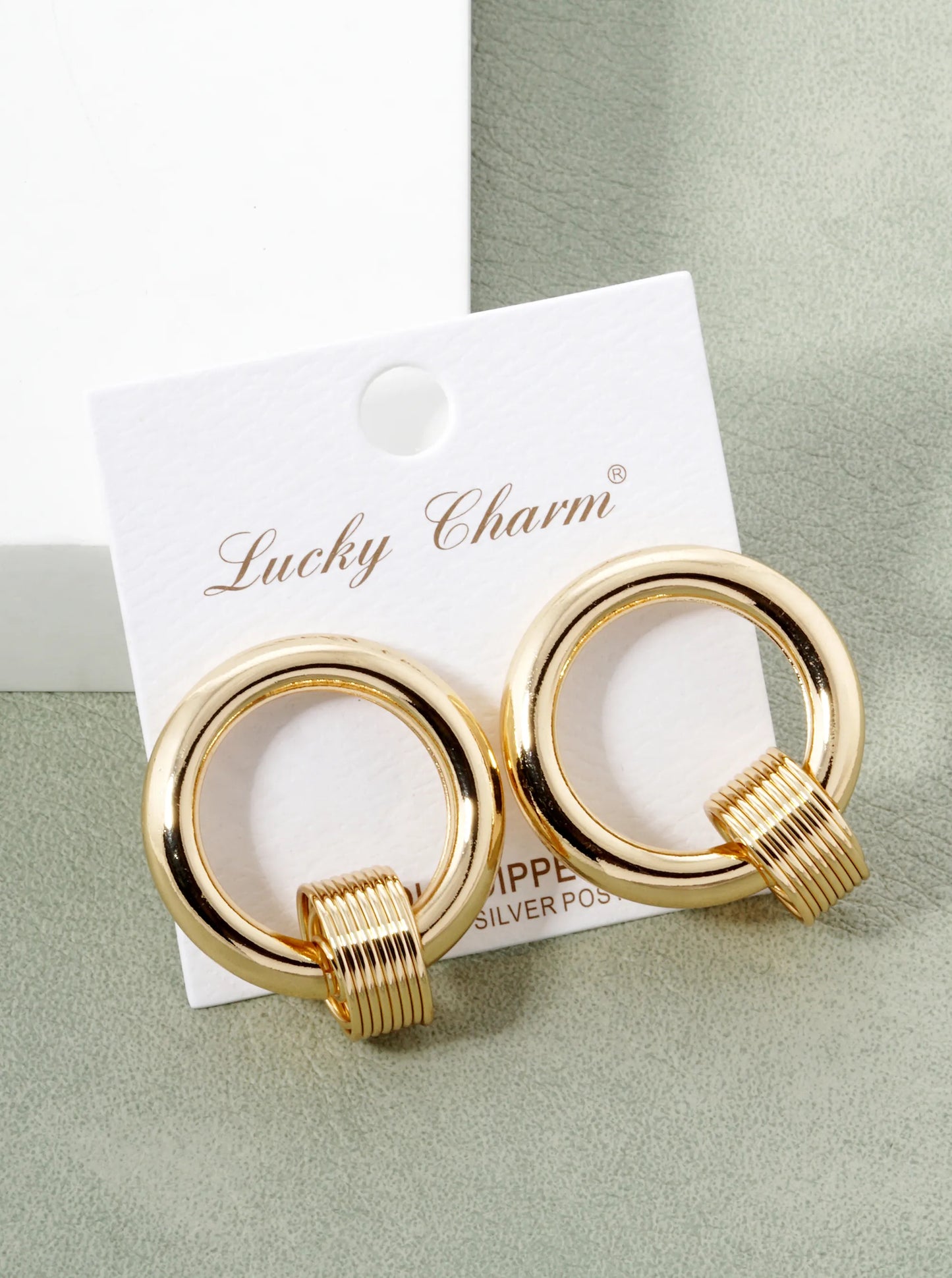 18k Gold Dipped Door Knocker Post Earrings