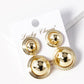 18k Gold Dipped Double Hollow Ball Drop Earrings