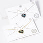 18k Gold Dipped Enamel Evil Eye In CZ Pave Heart Pendant Necklace