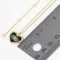 18k Gold Dipped Enamel Evil Eye In CZ Pave Heart Pendant Necklace