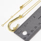 18k Gold Dipped Fishing Hook Pendant Necklace