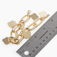18k Gold Dipped Five Quatrefoil Charms Chain Bracelet