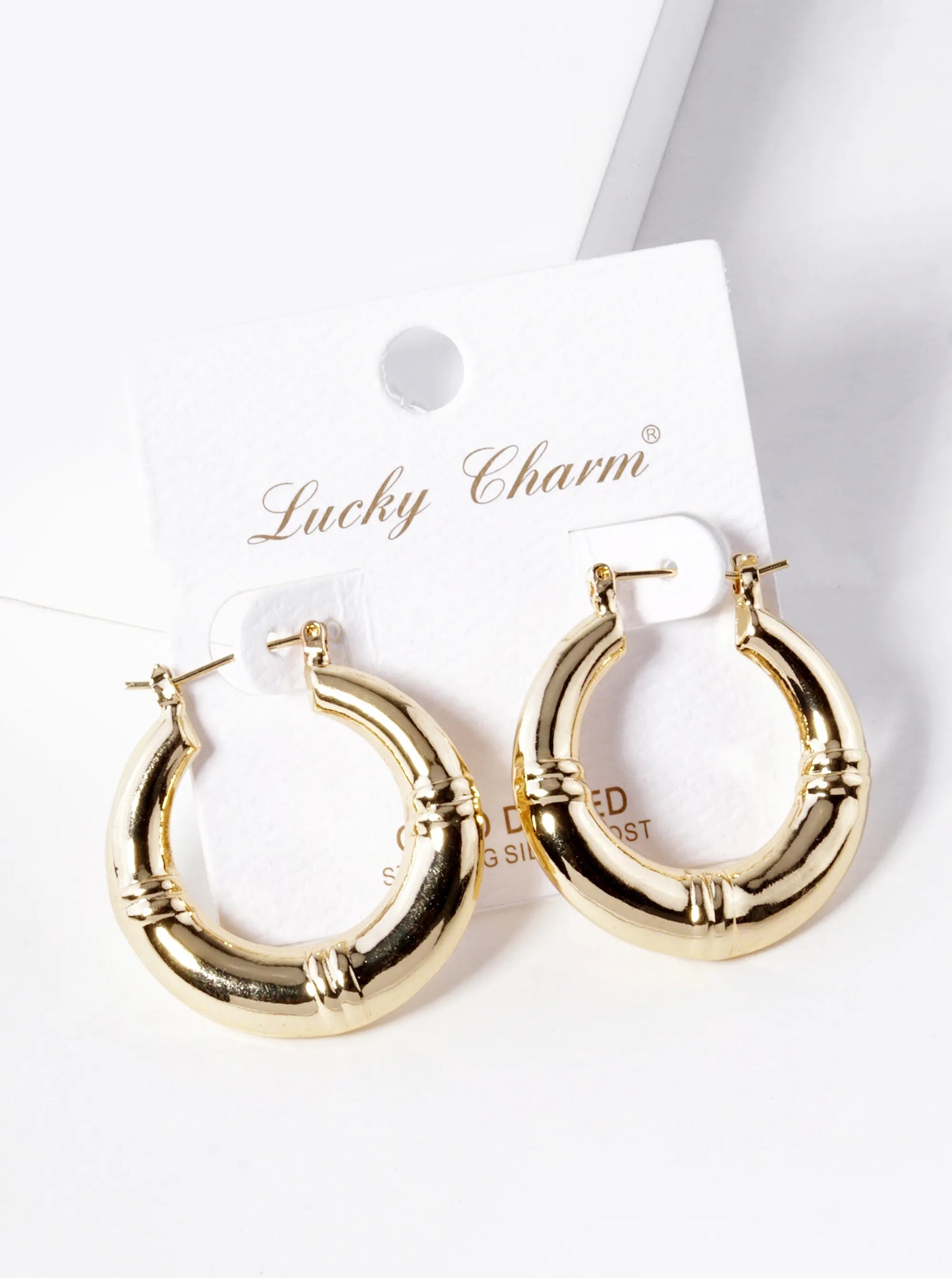 18k Gold Dipped Hollow 30mm Bold Latch Back Hoop Earrings