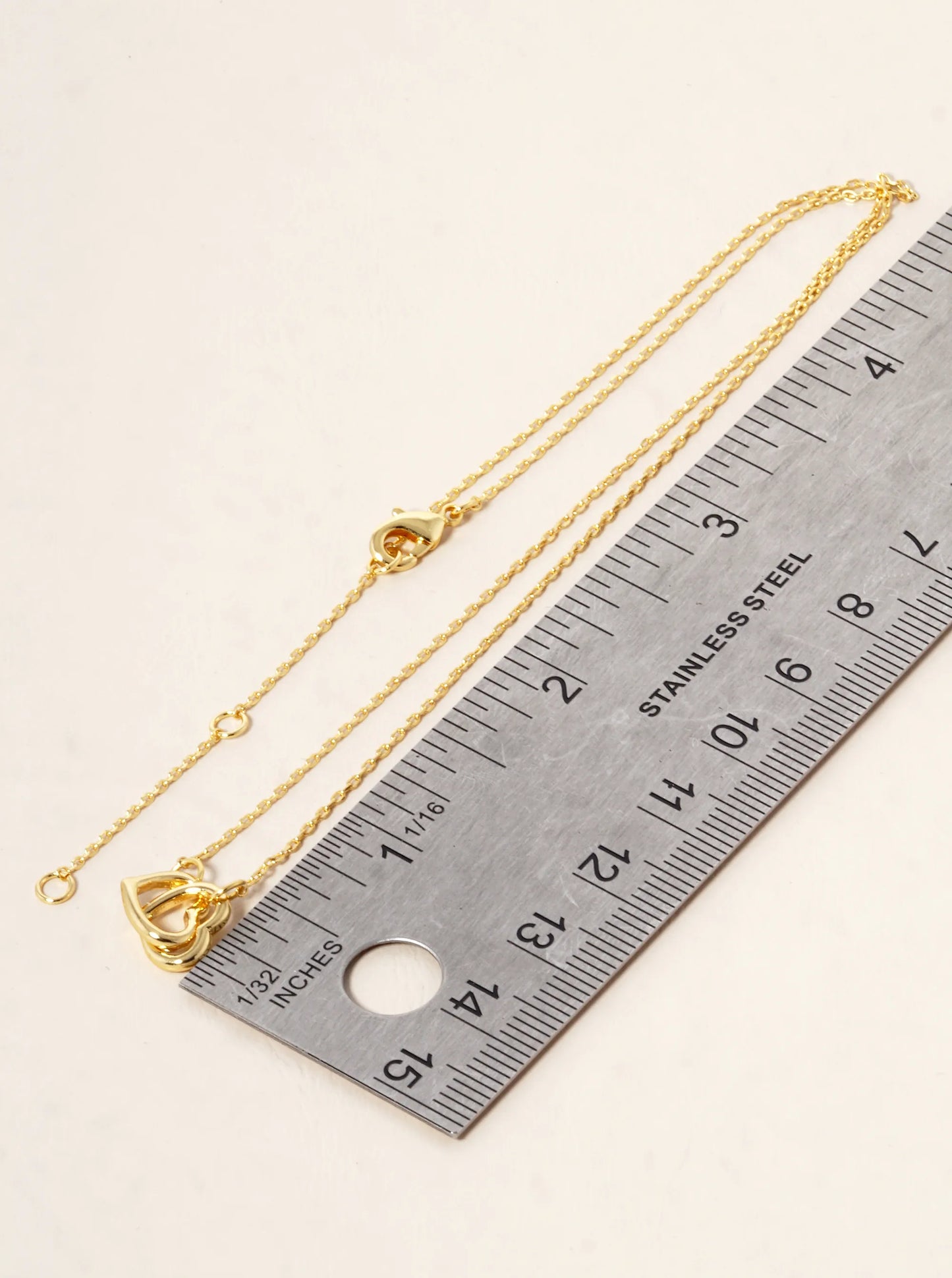 18k Gold Dipped Interlocking Heart Pendant Necklace